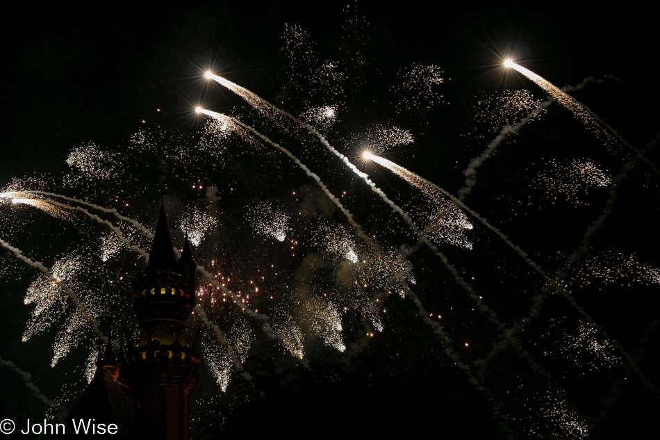 Fireworks at Disneyland in Anaheim, California