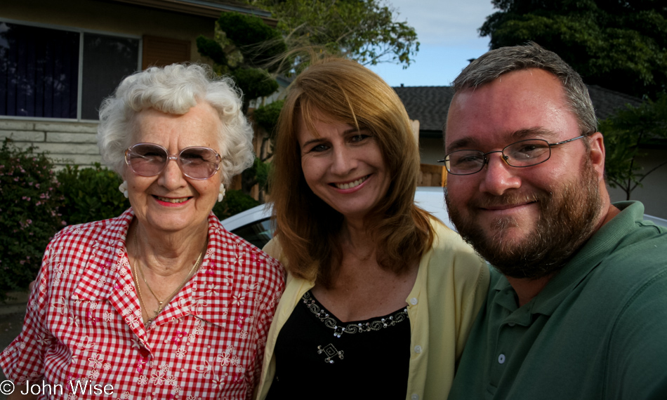 Jean Knezetic, Nancy Knezetic, and John Wise in Santa Barbara, California