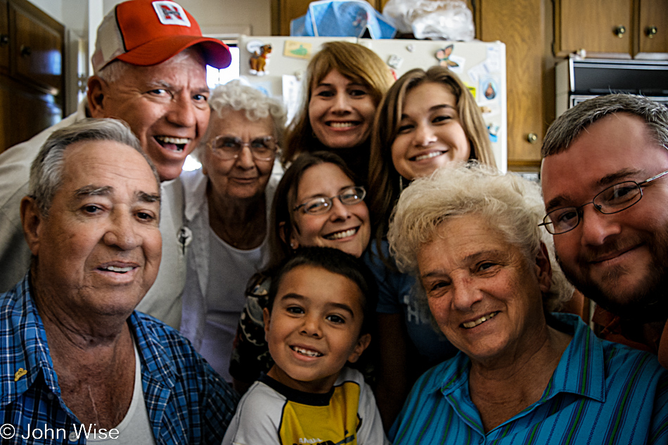 Family get together celebrating 60th wedding anniversary.