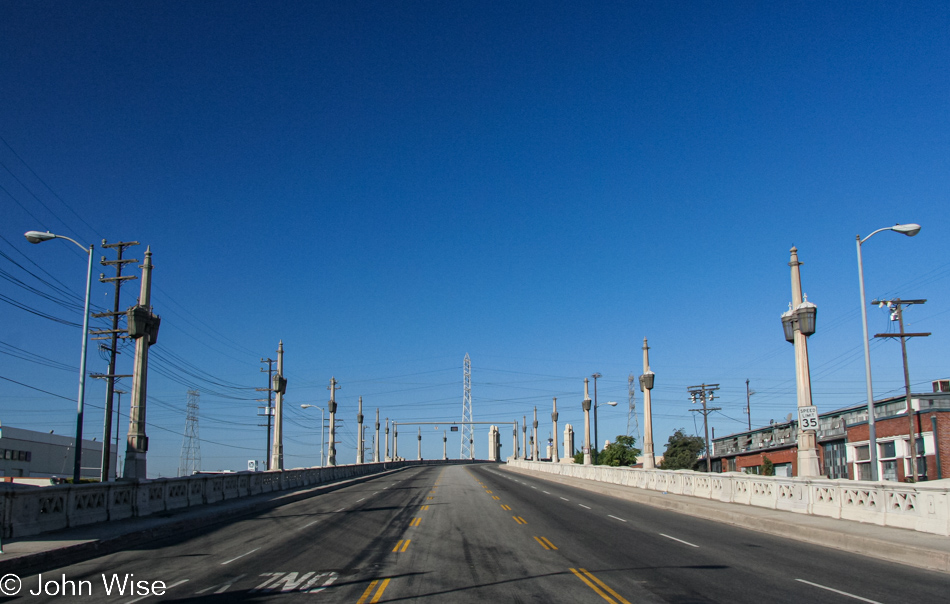 Classic bridge into Los Angeles, California