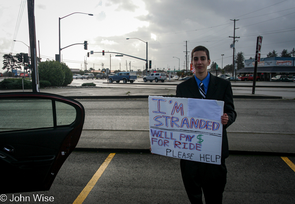 Hitchhiker in Crescent City, California