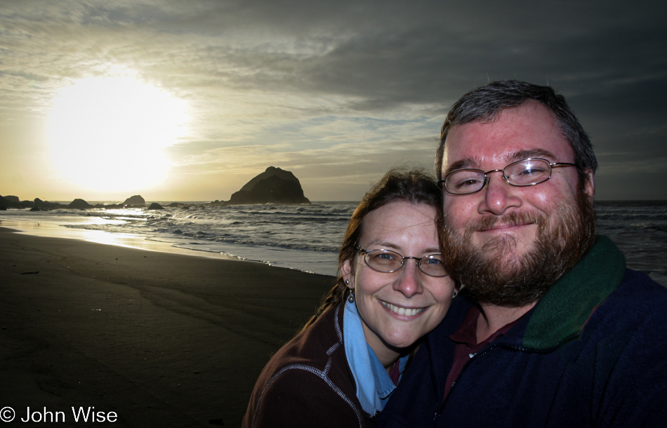 Caroline Wise and John Wise at Harris Beach State Park in Brookings, Oregon