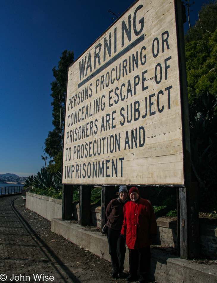 Jutta Engelhardt and Caroline Wise on Alcatraz Island San Francisco, California