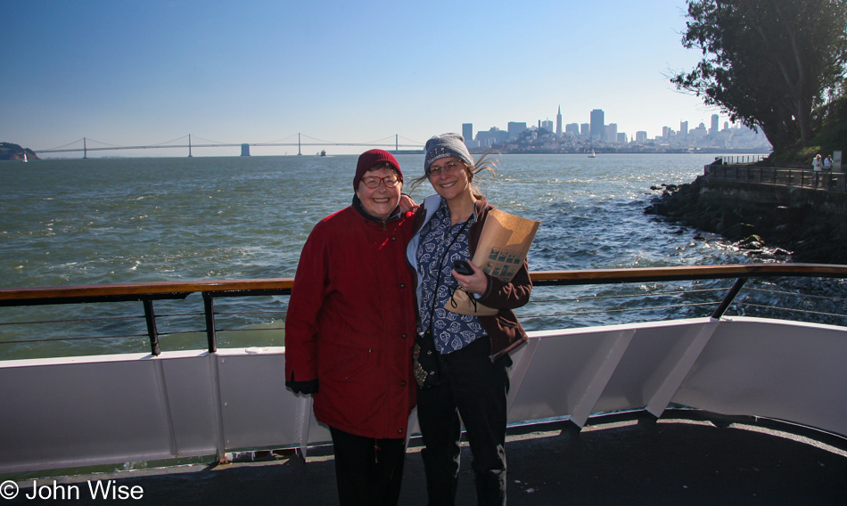 Jutta Engelhardt and Caroline Wise on Alcatraz Island San Francisco, California