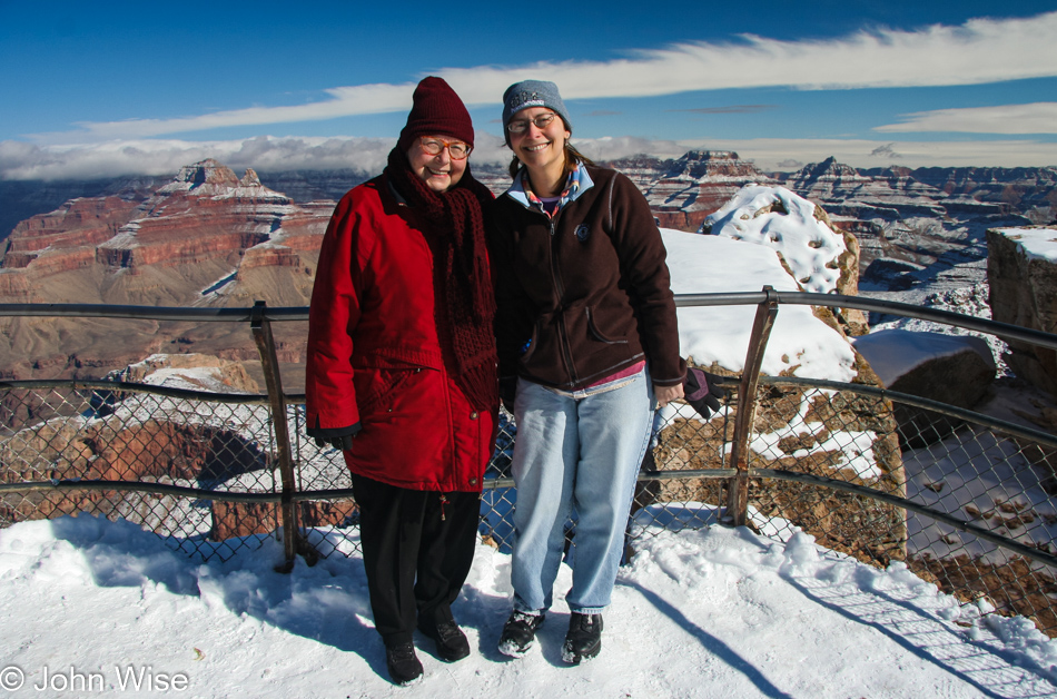 Jutta Engelhardt and Caroline Wise at the Grand Canyon National Park in Arizona