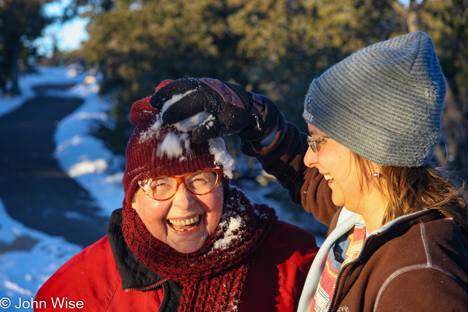 Jutta Engelhardt and Caroline Wise at the Grand Canyon National Park in Arizona