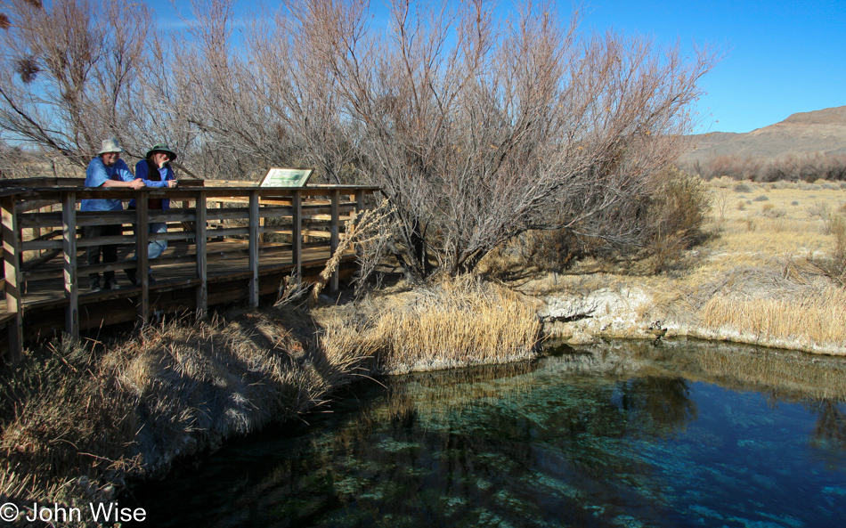 Jutta Engelhardt and Caroline Wise at Ash Meadows National Wildlife Refuge in Amargosa Valley, Nevada