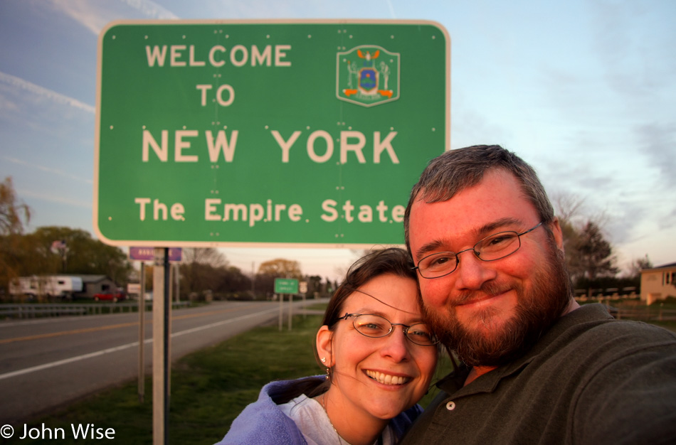 Caroline Wise and John Wise entering New York State