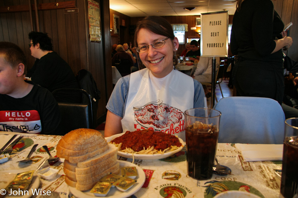 Caroline Wise at Santasiero's Restaurant in Buffalo, New York