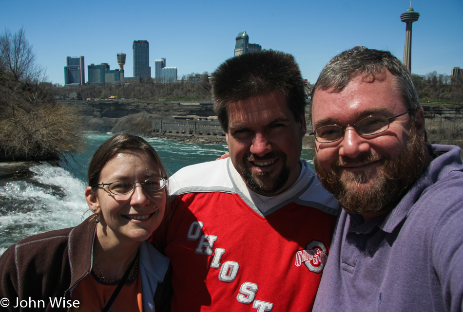Caroline Wise, Brian Marynowski, and John Wise at Niagara Falls in Buffalo, New York
