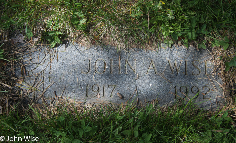 John A. Wise grave at Mount Olivet Cemetery in Buffalo, New York