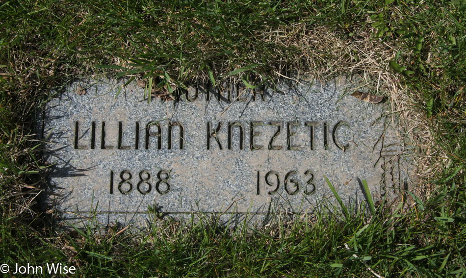 Lillian "Luba" Knezetic grave at Mount Olivet Cemetery in Buffalo, New York