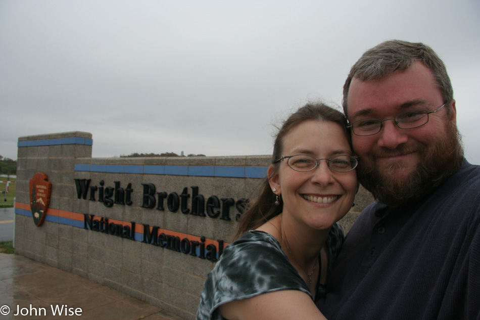 Caroline Wise and John Wise visiting The Wright Brothers National Memorial in Kill Devil Hills, North Carolina