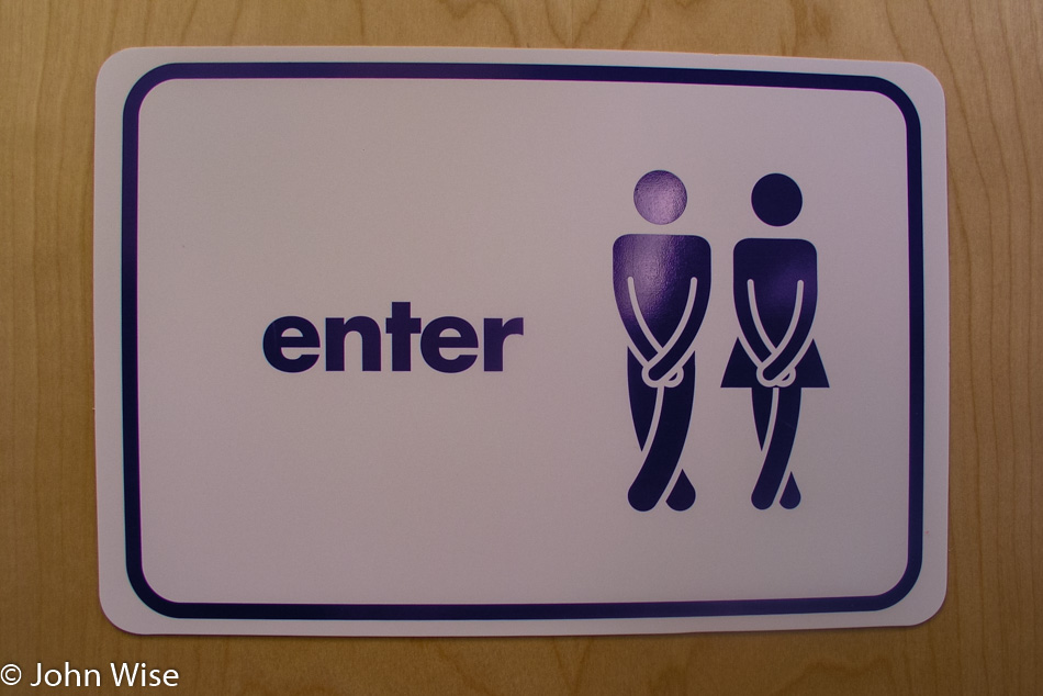 Bathroom sign in Maine