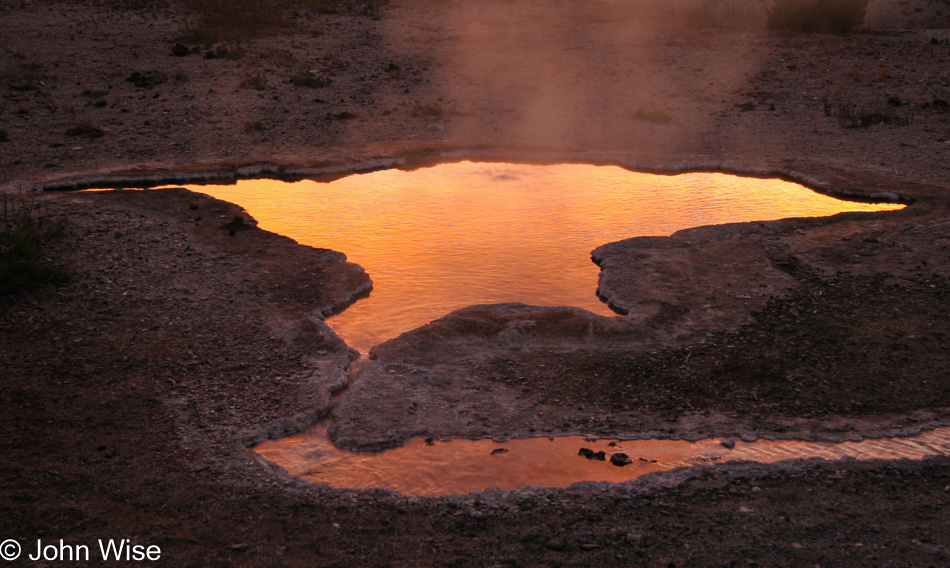 Blue Star Geyser at Yellowstone National Park in Wyoming