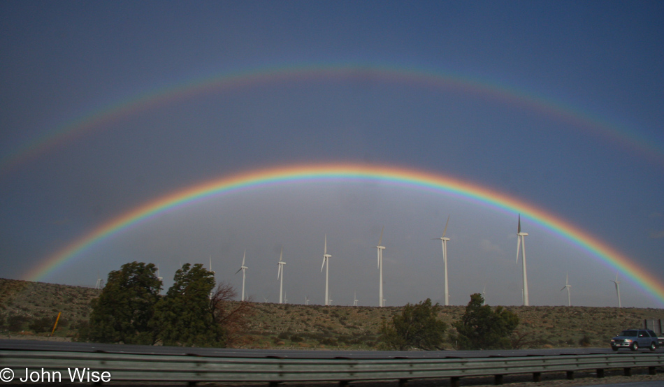Rainbow on Interstate 10 in California