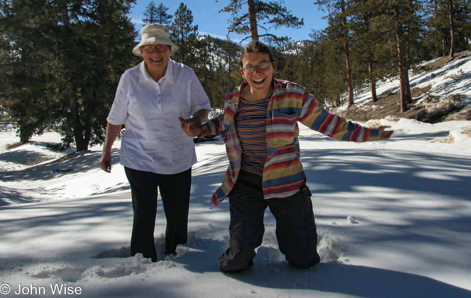 Jutta Engelhardt and Caroline Wise at Mt Charleston in Nevada