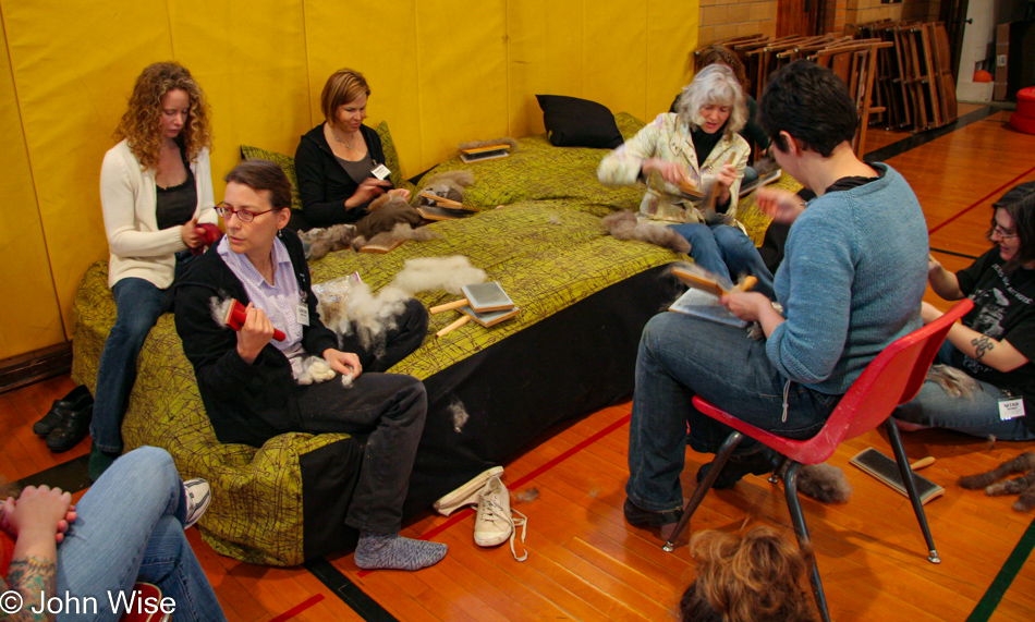 Caroline Wise at Yarn School in Harveyville, Kansas