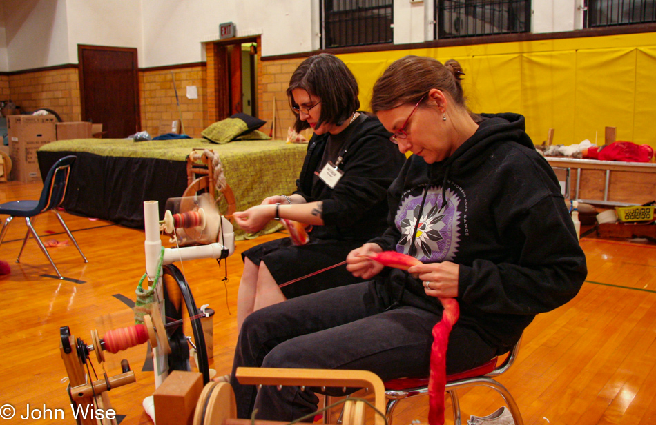 Caroline Wise at Yarn School in Harveyville, Kansas