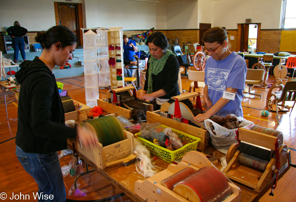 Caroline Wise at Yarn School in Harveyville, Kansas