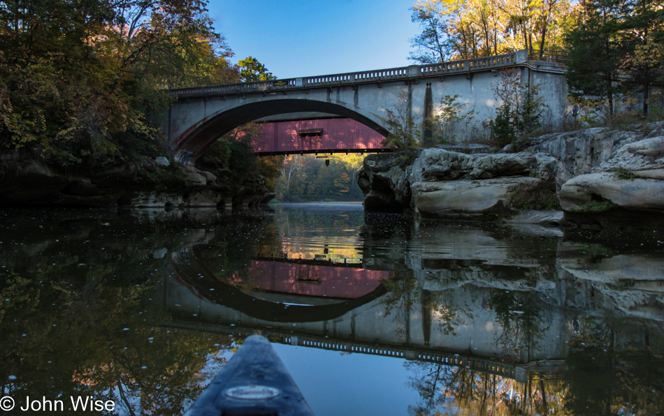 Narrows Covered Bridge over Sugar Creek in Bloomingdale, Indiana