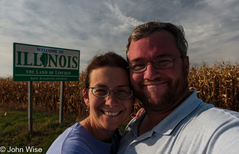 Caroline Wise and John Wise at the Illinois State Line