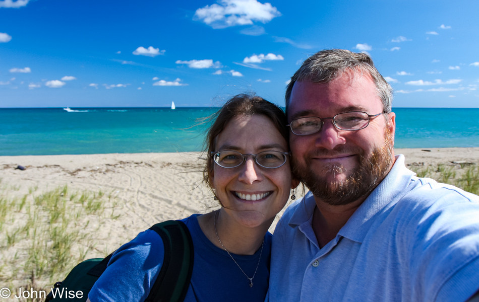 Caroline Wise and John Wise at Lake Michigan in northern Illinois