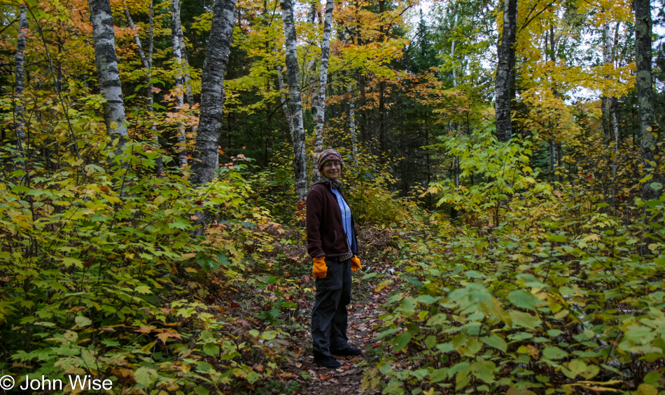 Caroline Wise on the Fallison Lake Nature Trail near Boulder Junction, Wisconsin