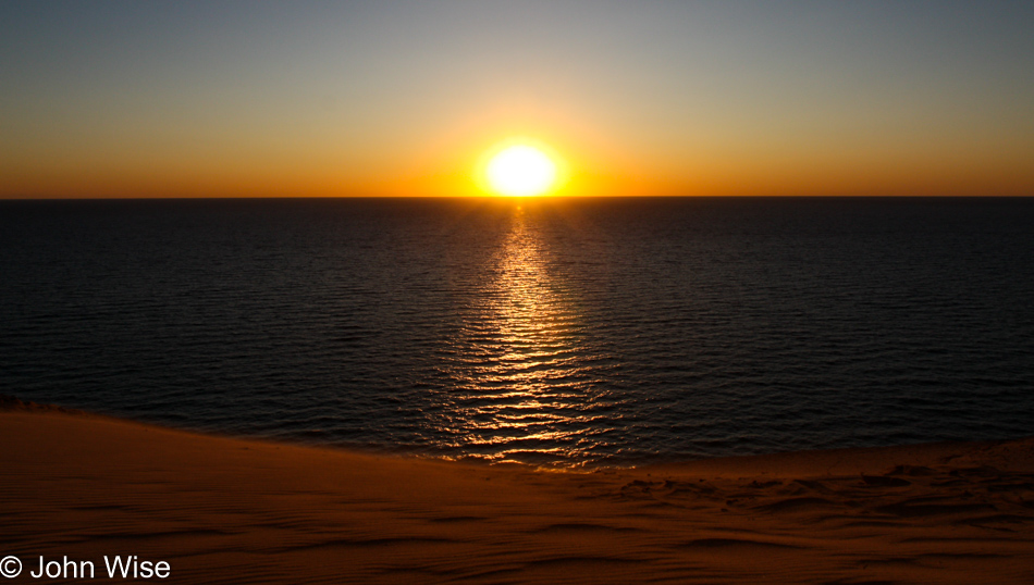 Sunset from Sleeping Bear Dunes National Lakeshore overlooking Lake Michigan