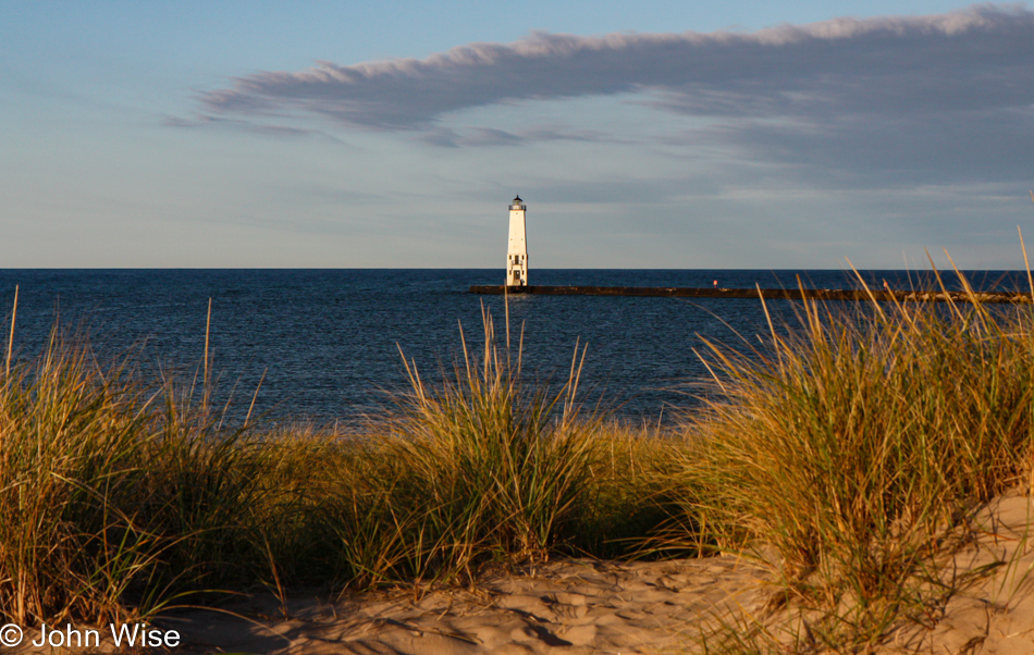 Frankfort North Pier Lighthouse in Frankfort, Michigan