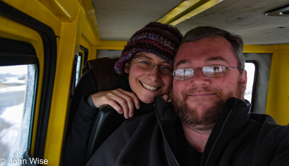 Caroline Wise and John Wise in Yellowstone National Park, Wyoming