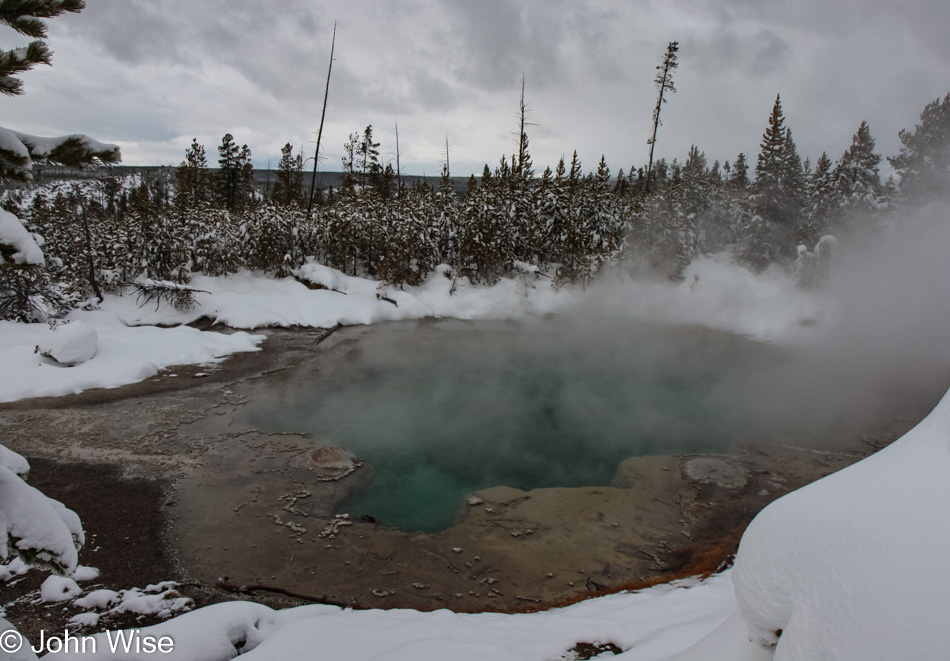 Winter at Norris Geyser Basin in Yellowstone National Park, Wyoming