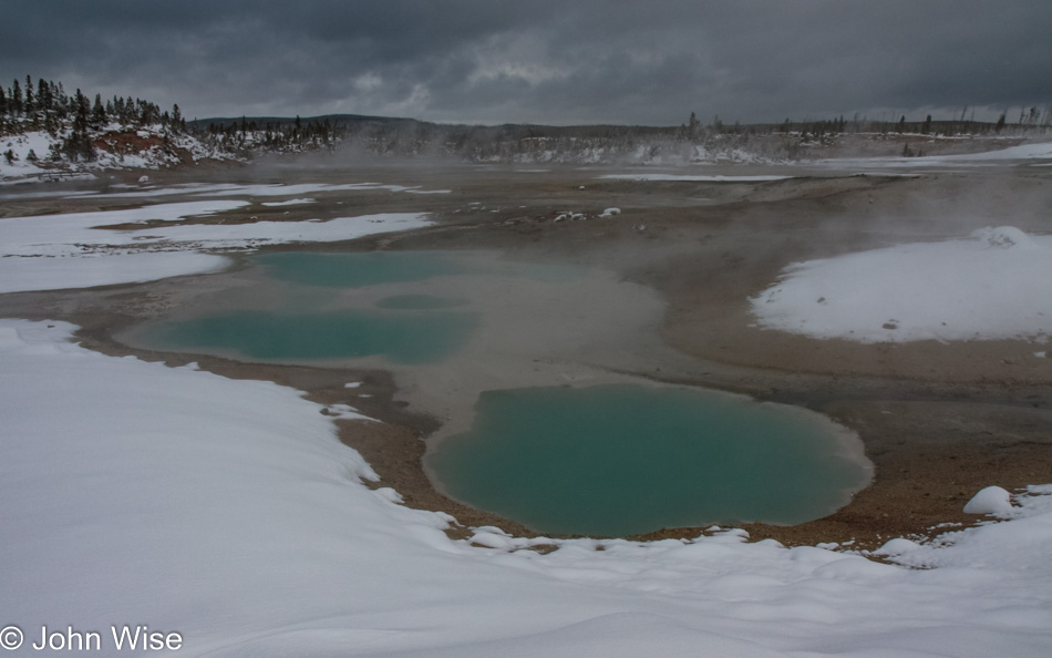 Winter at Norris Geyser Basin in Yellowstone National Park, Wyoming