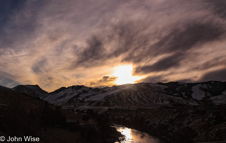 Looking east during sunrise in Gardiner, Montana just outside Yellowstone National Park