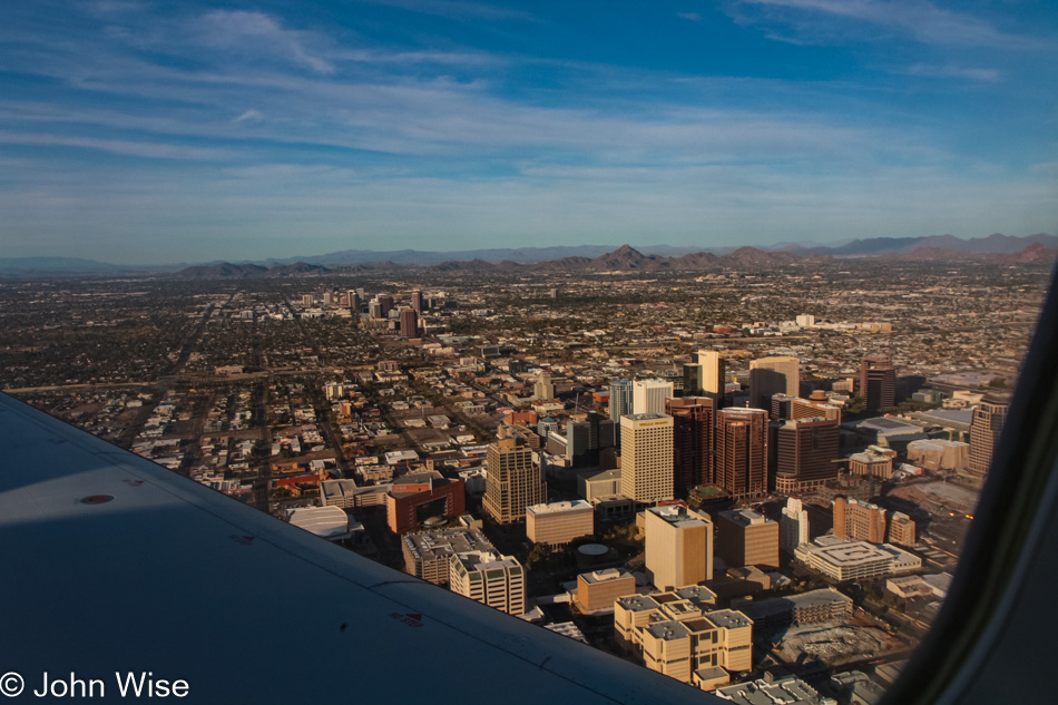 Flying into Phoenix, Arizona
