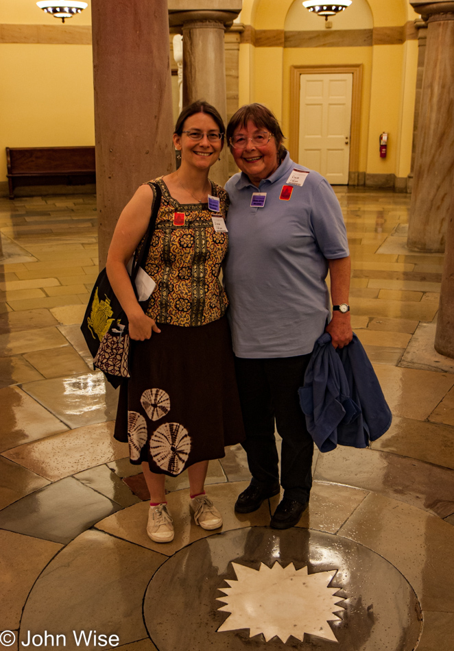 Caroline Wise and Jutta Engelhardt inside the U.S. Capitol building in Washington D.C.