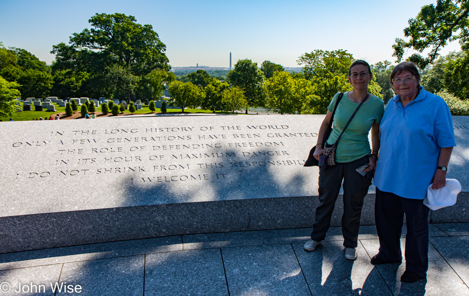 Caroline Wise and Jutta Engelhardt at Arlington National Cemetery in Washington D.C.