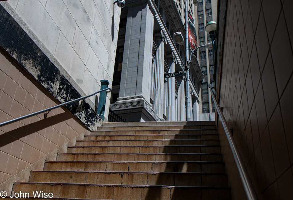 Leaving the subway in New York City