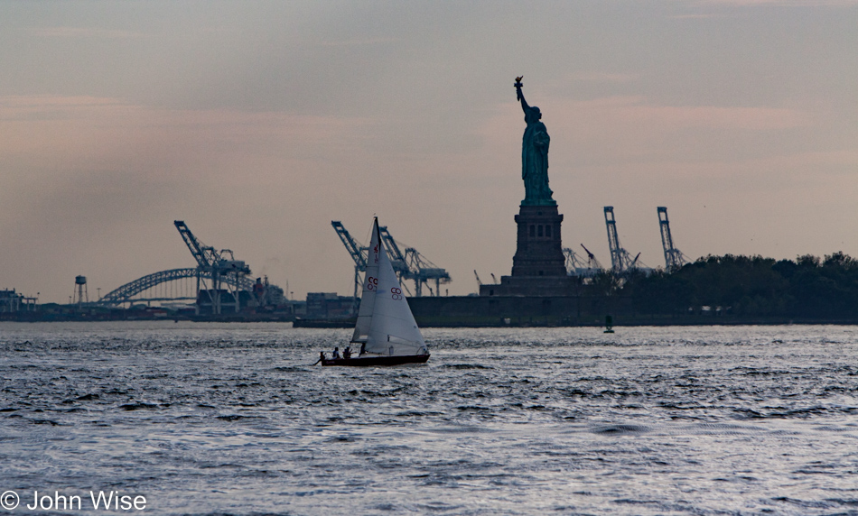 The Statue of Liberty as seen from Battery Park in New York City