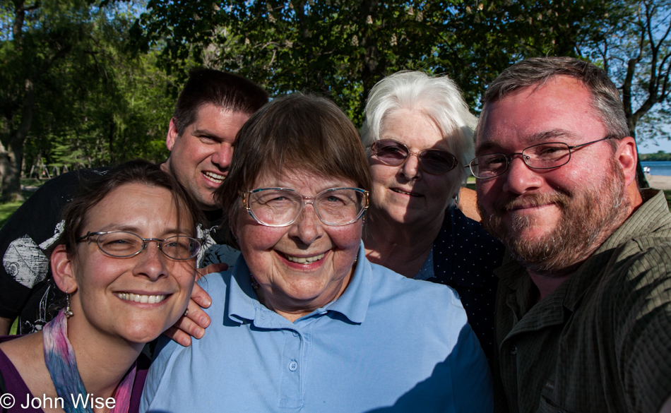 Caroline Wise, Jutta Engelhardt, Brian and Lillian Marynowski, with John Wise in Buffalo, New York