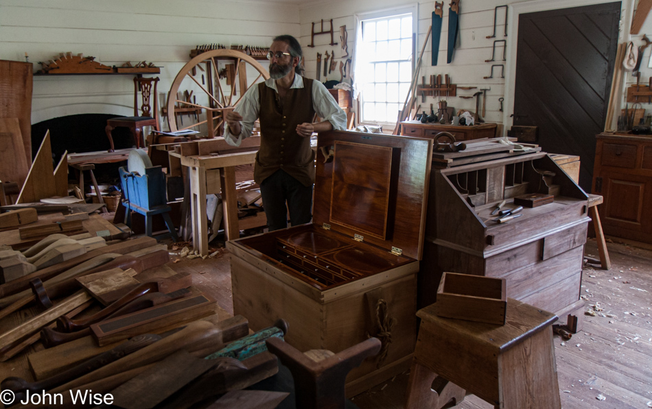 Woodworking shop in Colonial Williamsburg, Virginia