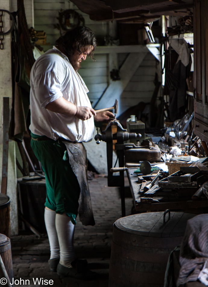 Blacksmith at work at Colonial Williamsburg, Virginia