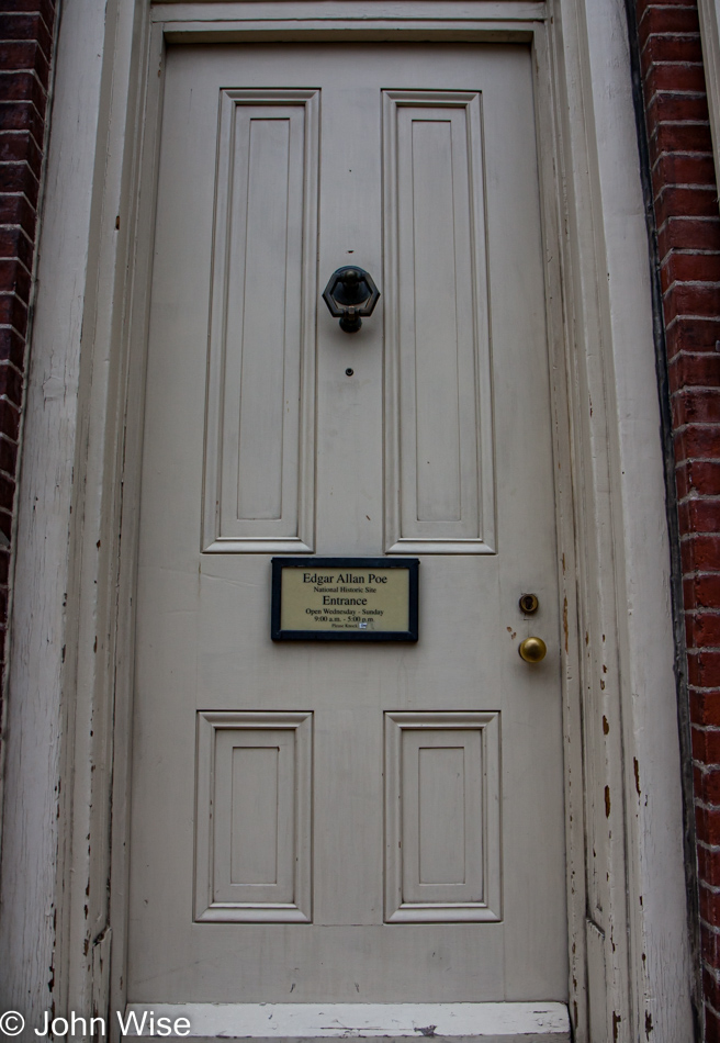 The door of Edgar Allan Poe's house in Philadelphia, Pennsylvania