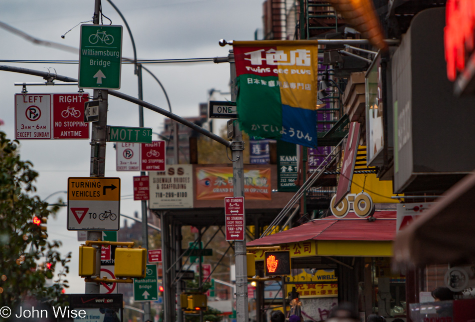 Mott Street in New York City between Little Italy and Chinatown