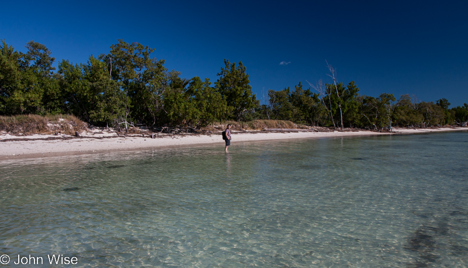 Caroline Wise standing in the Atlantic ocean off Islamorada Key in south Florida