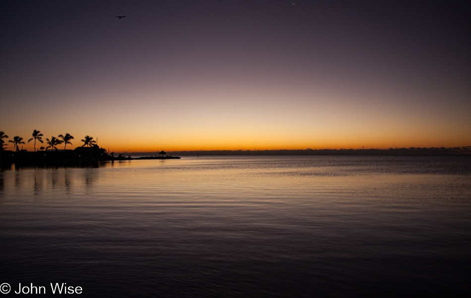 Sunrise at the Harbor Lights Motel in Islamorada, Florida