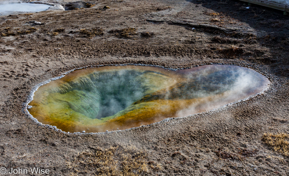 Belgian Pool on the Upper Geyser Basin in Yellowstone National Park January 2010