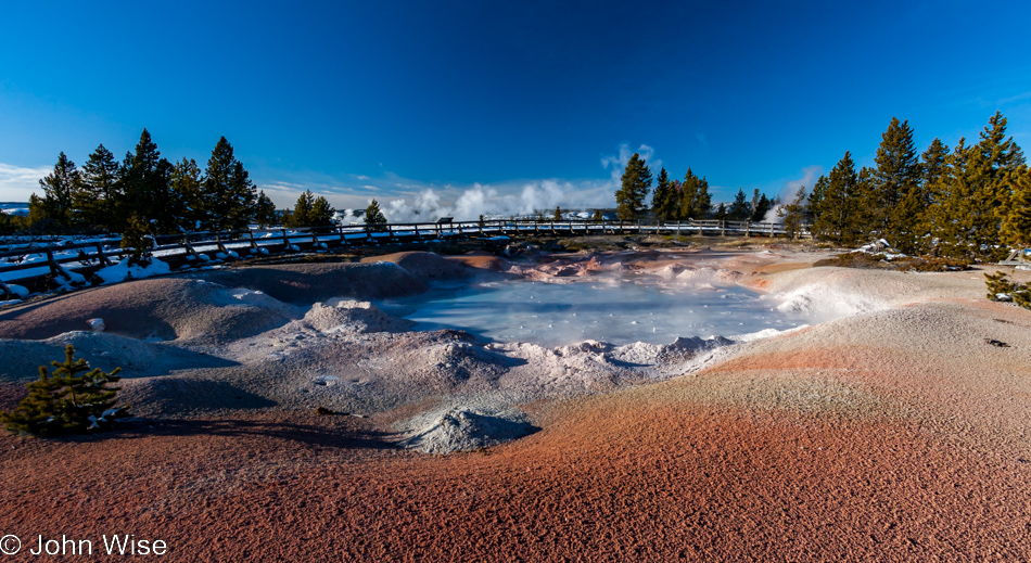 Mud pots on the Fountain Paint Pots in Yellowstone National Park January 2010