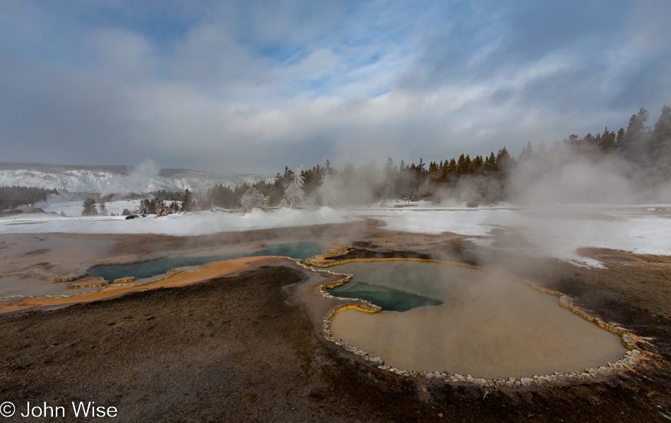 Doublet Pool on the Upper Geyser Basin in Yellowstone National Park January 2010