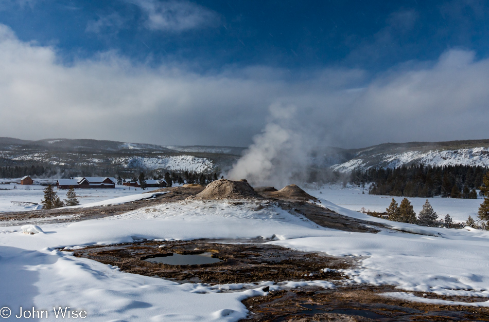 The Lion Group on the Upper Geyser Basin in Yellowstone National Park January 2010